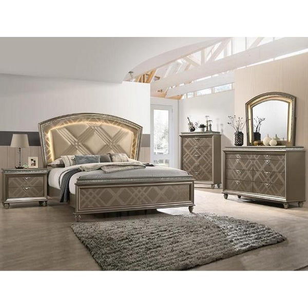 Crown Mark Cristal B7800 7 pc King Panel Bedroom Set IMAGE 1