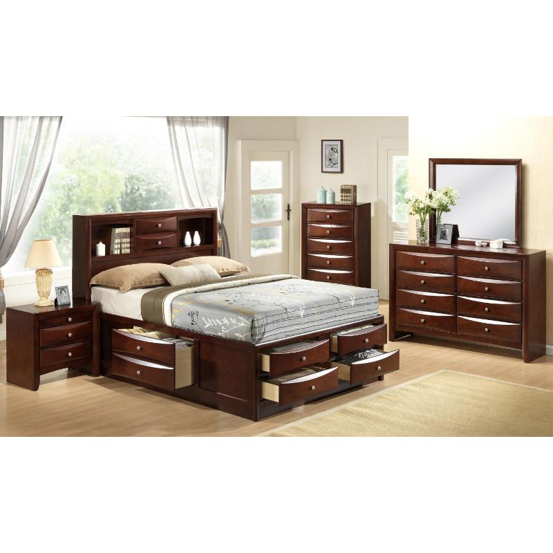 Crown Mark Emily King Bed with Storage B4255-K-HBFB/B4255-K-RAIL/B4255-K-DRW-L/B4255-K-DRW-R IMAGE 2