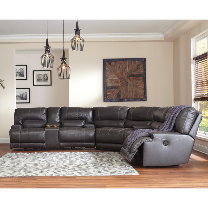 Signature Design by Ashley McCaskill Power Reclining Leather Match Sofa U6090047 IMAGE 8