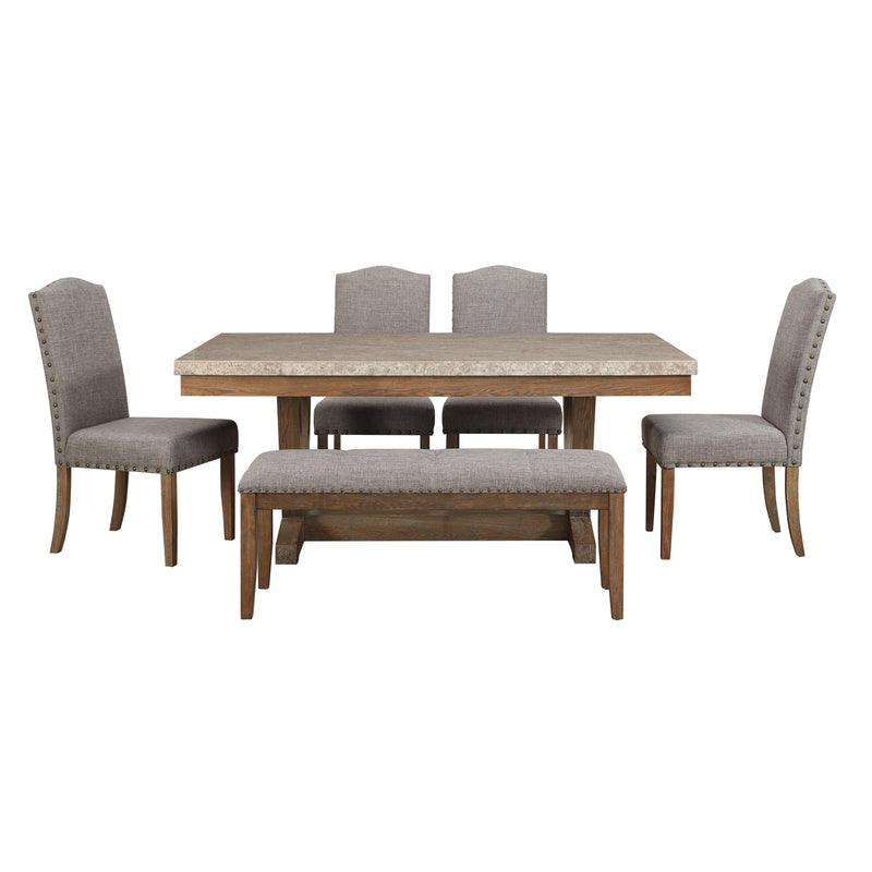 Crown Mark Vesper Dining Table with Marble Top and Trestle Base 1211T-4272 IMAGE 2