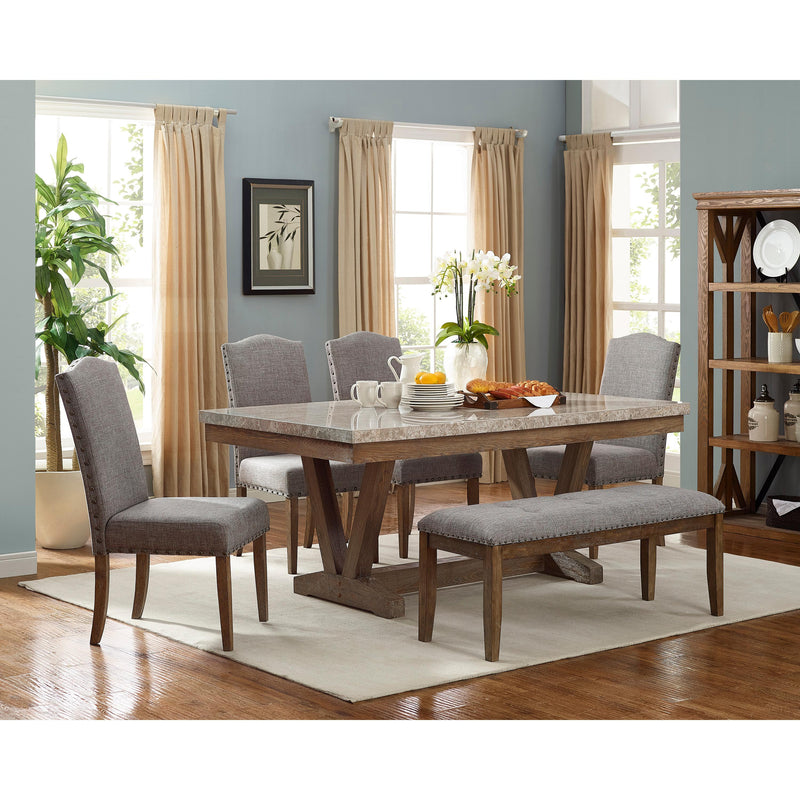 Crown Mark Vesper Dining Table with Marble Top and Trestle Base 1211T-4272 IMAGE 4