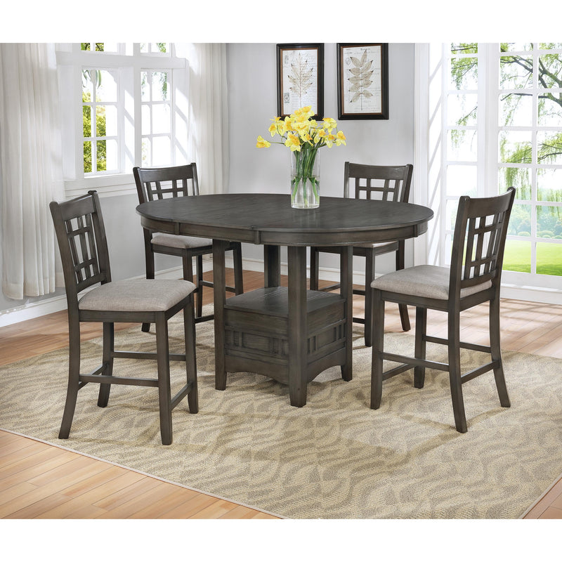 Crown Mark Oval Hartwell Counter Height Dining Table with Pedestal Base 2795GY-T-4260 IMAGE 2