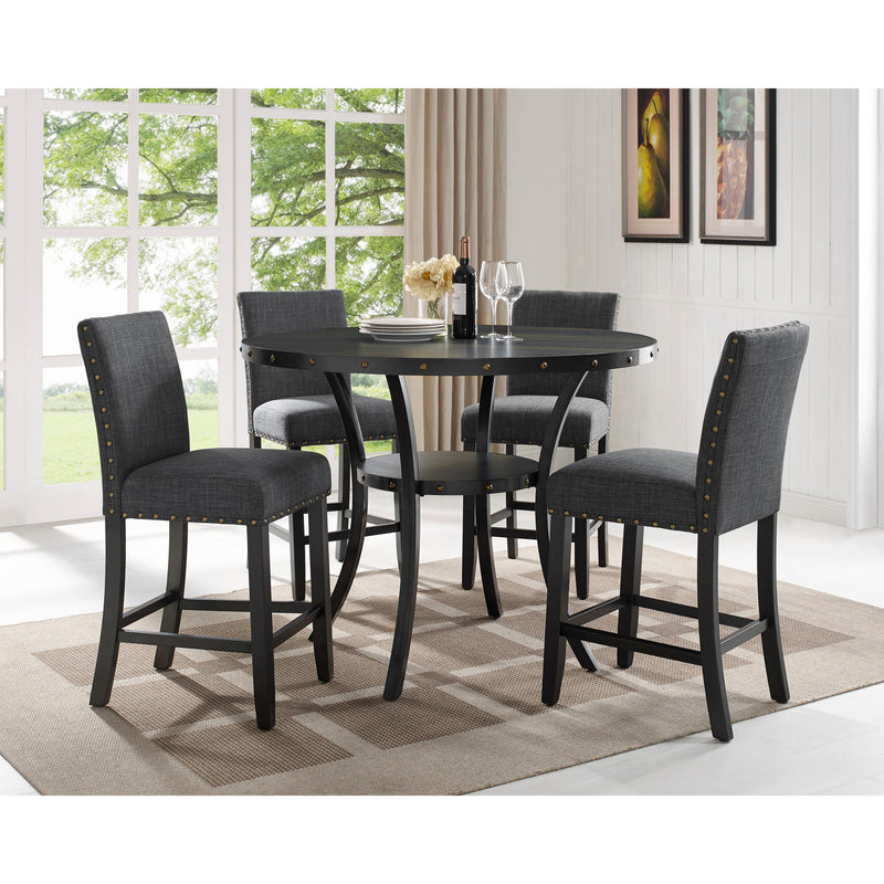 Crown Mark Round Wallace Counter Height Dining Table with Pedestal Base 1713DGY-T-48 IMAGE 2