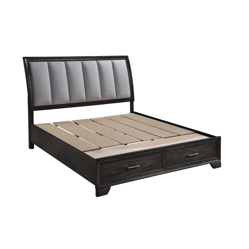 Crown Mark Jaymes California King Upholstered Sleigh Bed with Storage B6580-K-HB/B6580-K-FBD/B6580-CK-RAIL IMAGE 2