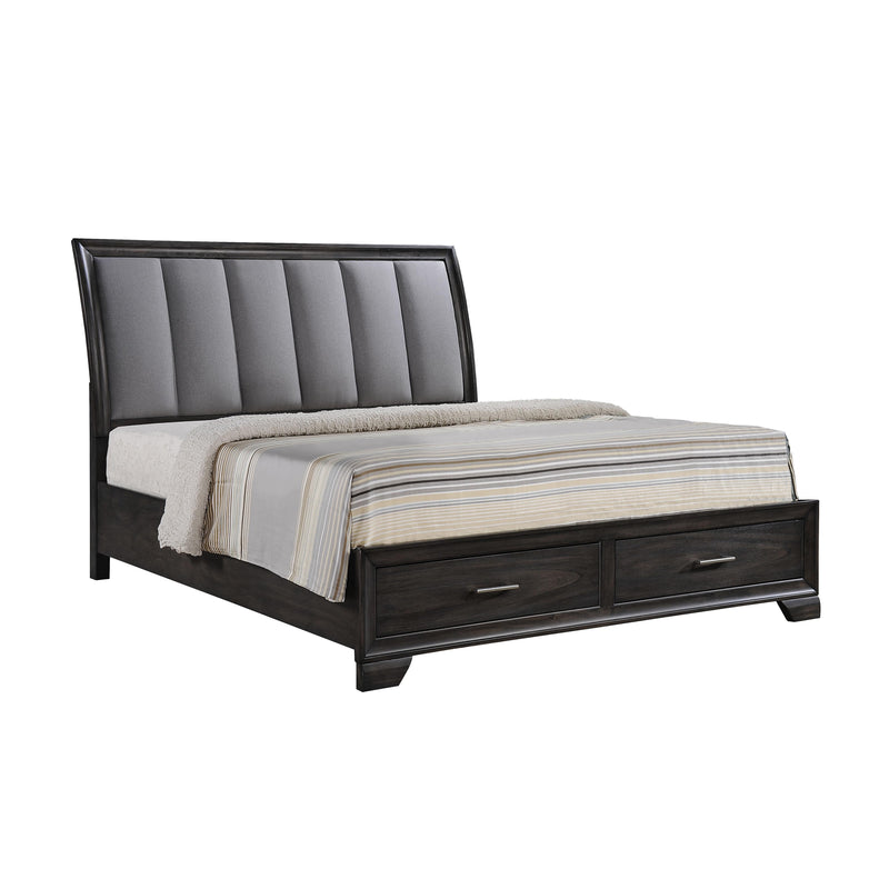 Crown Mark Jaymes California King Upholstered Sleigh Bed with Storage B6580-K-HB/B6580-K-FBD/B6580-CK-RAIL IMAGE 3