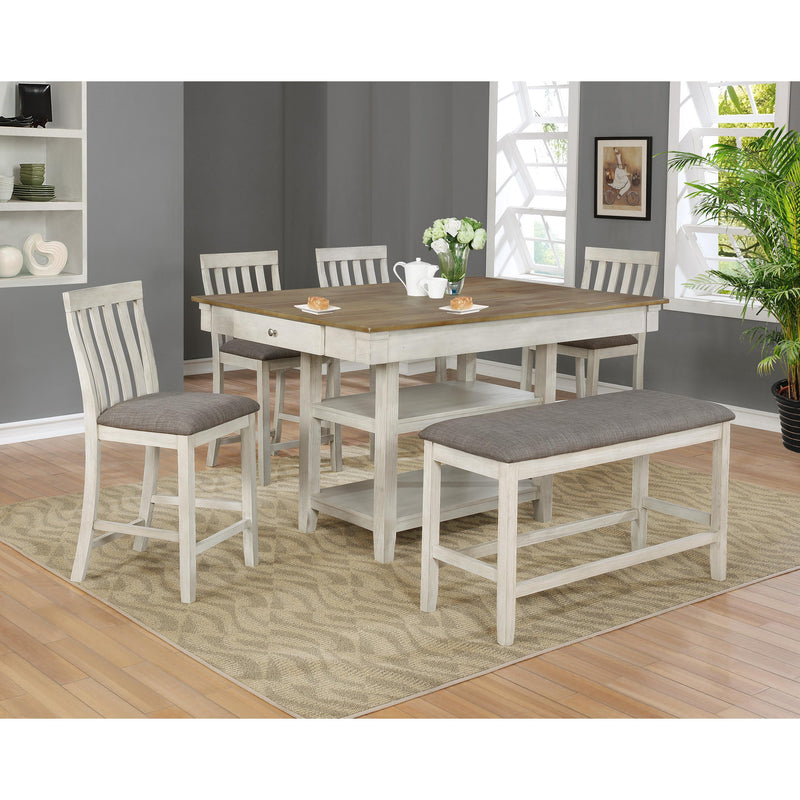Crown Mark Nina Counter Height Dining Table with Pedestal Base 2715T-4260/2715T-SHELF IMAGE 2