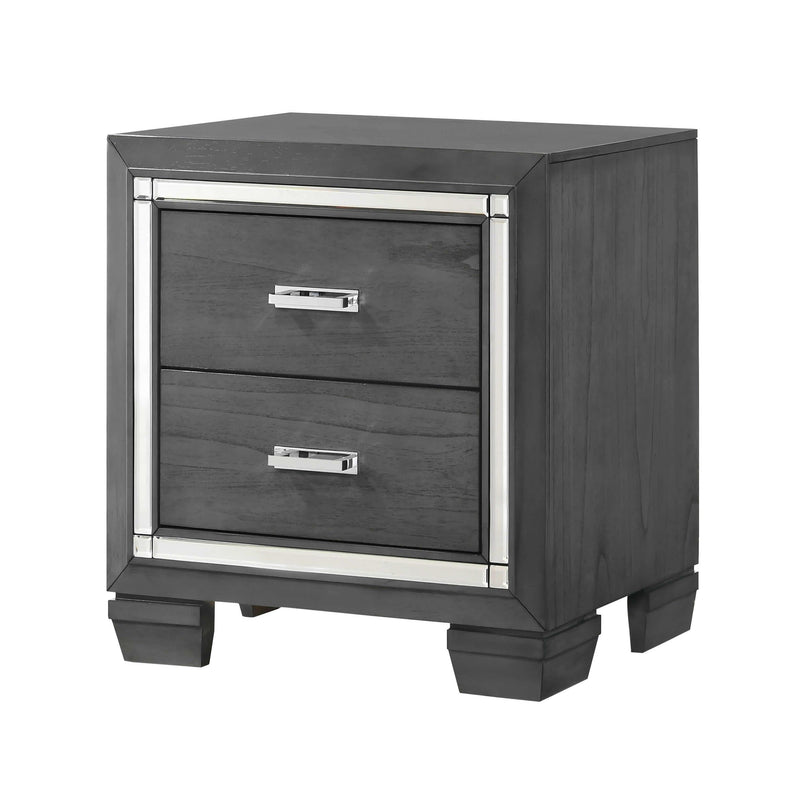 Elements International Titanium 2-Drawer Nightstand TT100NS IMAGE 1