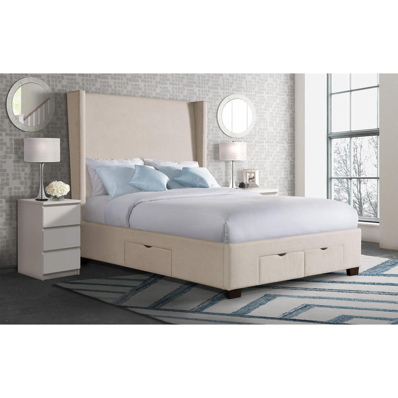 Elements International Magnolia Queen Upholstered Platform Bed with Storage UMG3152QSB IMAGE 8