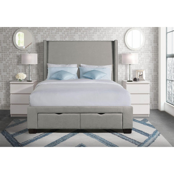 Elements International Magnolia King Upholstered Platform Bed with Storage UMG3151KSB IMAGE 1