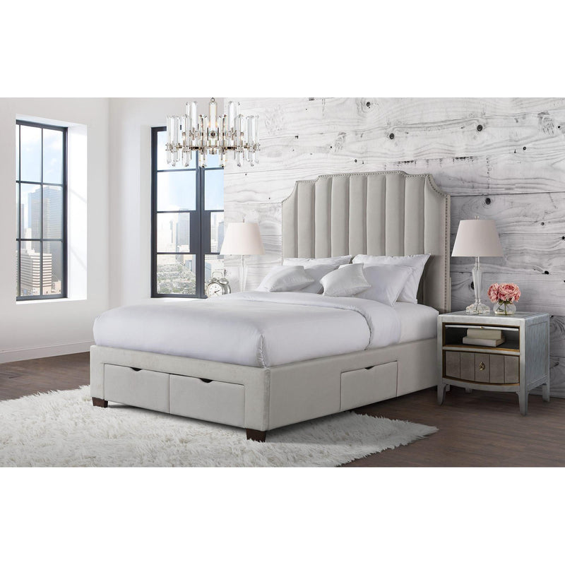 Elements International Harper King Upholstered Platform Bed with Storage UHR3151KSB IMAGE 8