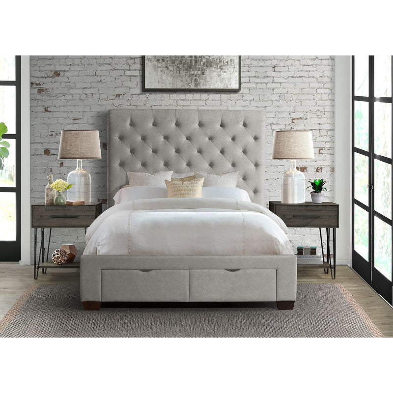 Elements International Waldorf King Upholstered Platform Bed with Storage UWF3151KSB IMAGE 6