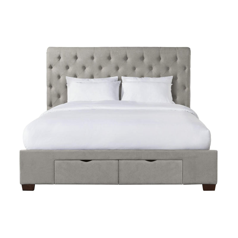 Elements International Waldorf Queen Upholstered Platform Bed with Storage UWF3151QSB IMAGE 1