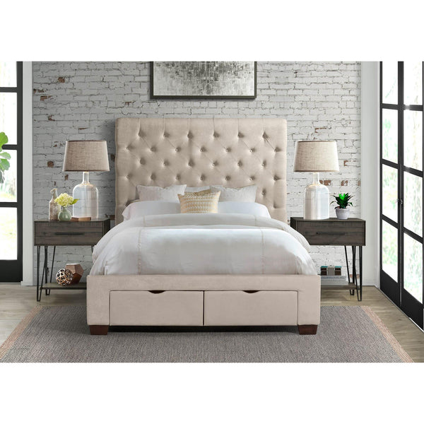 Elements International Waldorf King Upholstered Platform Bed with Storage UWF3152KSB IMAGE 1