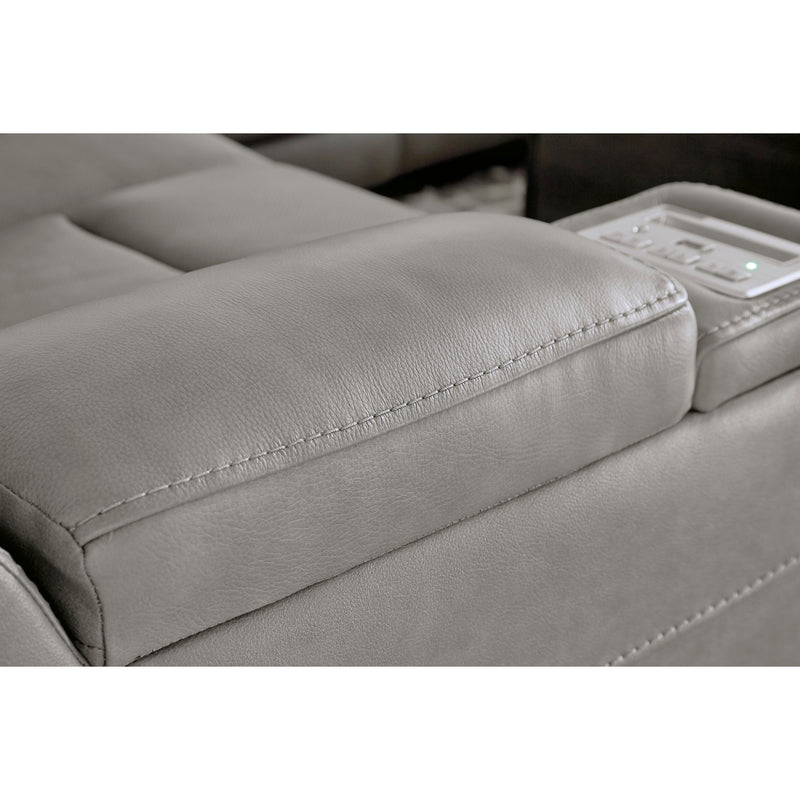 Signature Design by Ashley The Man-Den Power Reclining Leather Match Sofa U8530515 IMAGE 12