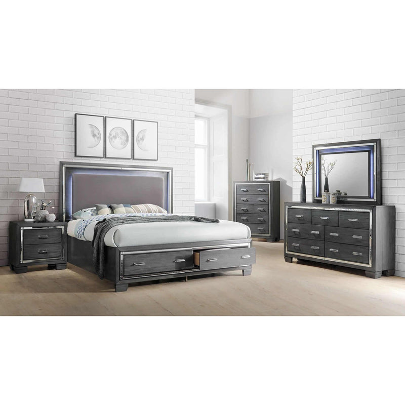 Elements International Titanium 7-Drawer Dresser with Mirror TT100DRMR IMAGE 12