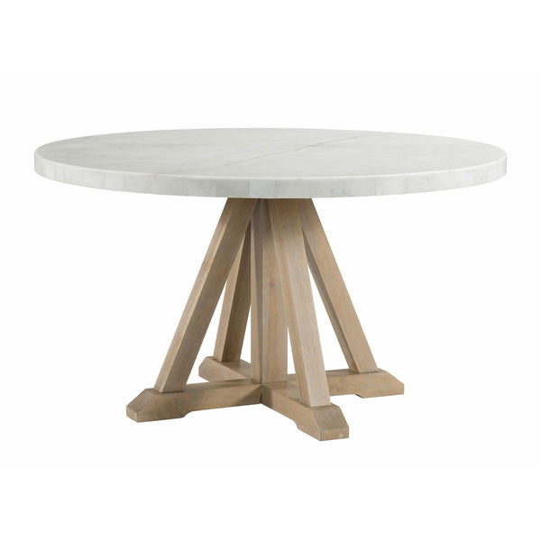 Elements International Round Lakeview Dining Table with Marble Top and Pedestal Base CDLW180RDT IMAGE 1