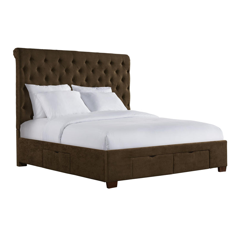 Elements International Waldorf King Upholstered Platform Bed with Storage UWF3153KSB IMAGE 1