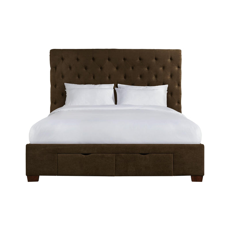 Elements International Waldorf Queen Upholstered Platform Bed with Storage UWF3153QSB IMAGE 2