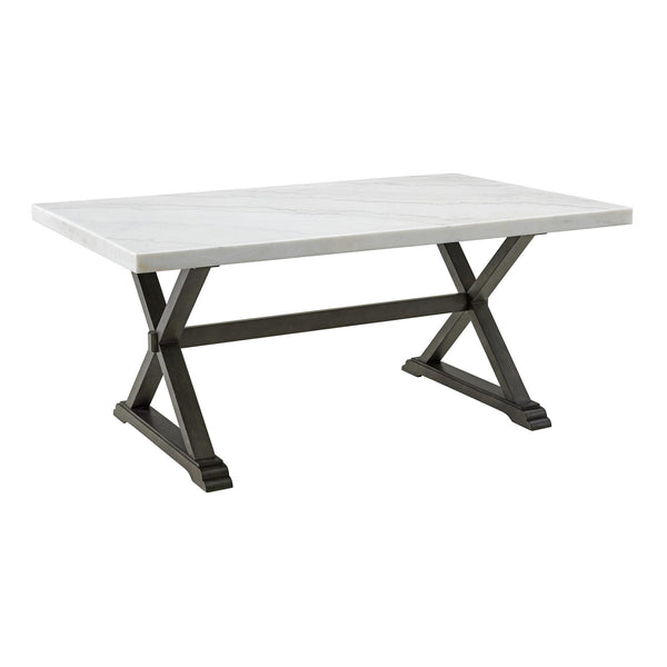 Elements International Lexi Dining Table with Marble Top and Trestle Base CLX100DT IMAGE 1