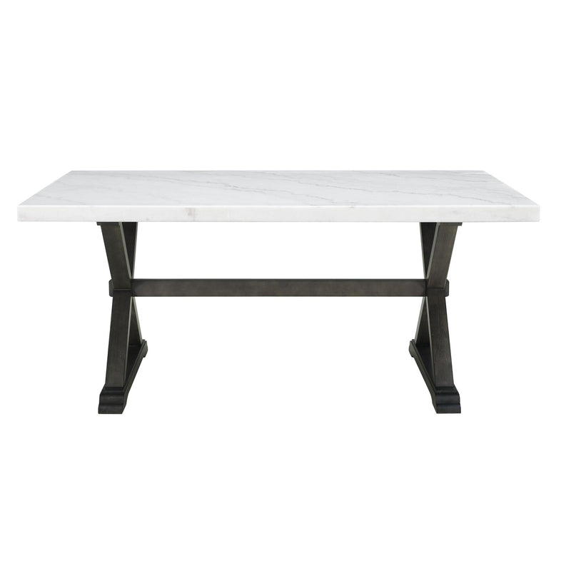 Elements International Lexi Dining Table with Marble Top and Trestle Base CLX100DT IMAGE 2