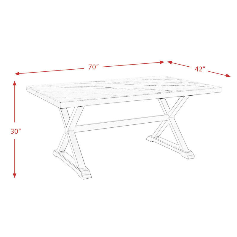 Elements International Lexi Dining Table with Marble Top and Trestle Base CLX100DT IMAGE 9