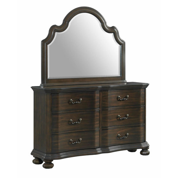 Elements International Avery 6-Drawer Dresser with Mirror AV600DRMR IMAGE 1