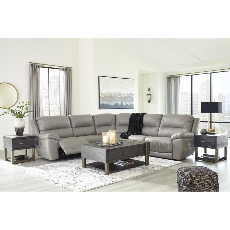 Signature Design by Ashley Dunleith Power Reclining Leather Match 5 pc Sectional U7160558/U7160546/U7160577/U7160546/U7160562 IMAGE 5