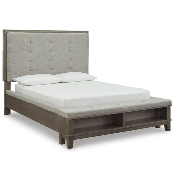 Benchcraft Hallanden Queen Upholstered Panel Bed with Storage B649-57/B649-54/B649-96 IMAGE 1