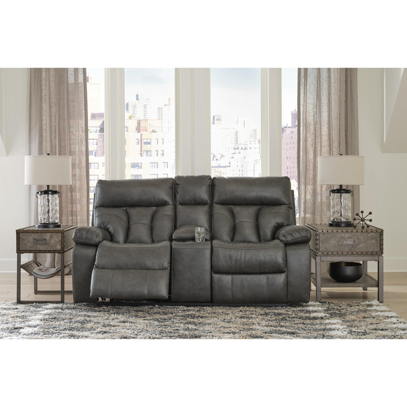 Signature Design by Ashley Willamen Reclining Leather Look Loveseat 1480194 IMAGE 5