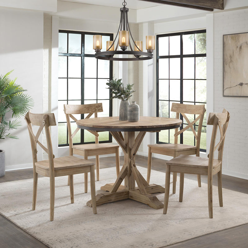 Elements International Round Callista Dining Table with Pedestal Base LCL100RT IMAGE 7