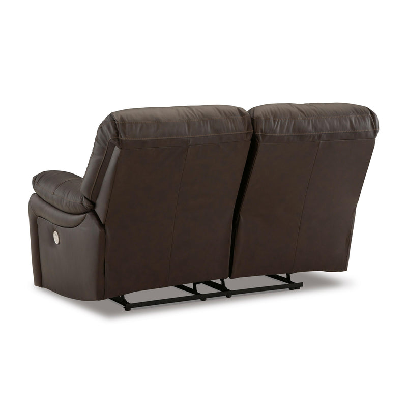 Signature Design by Ashley Leesworth Power Reclining Leather Match Loveseat U4380874 IMAGE 5