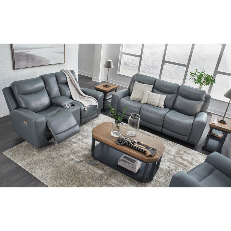 Signature Design by Ashley Mindanao Power Reclining Leather Match Sofa U5950415 IMAGE 11