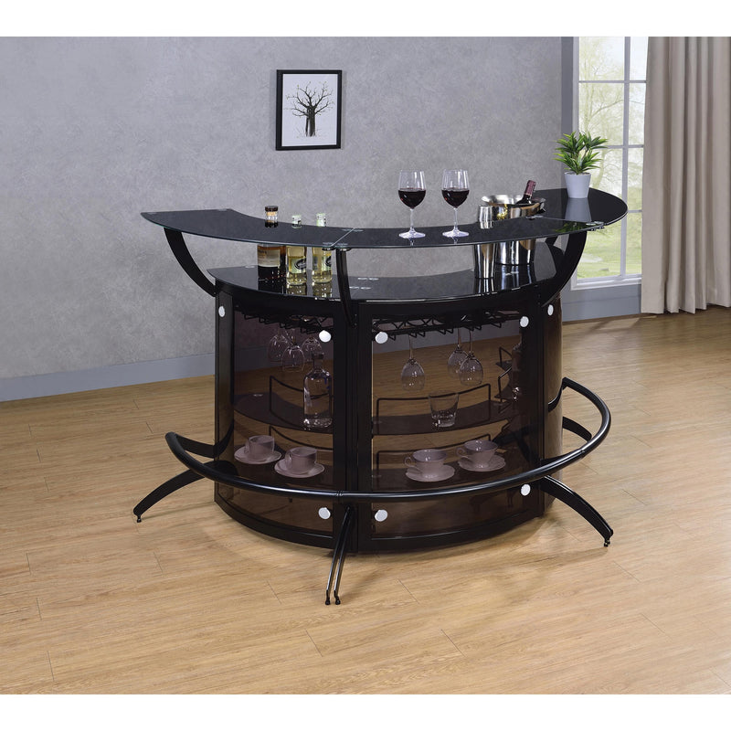 Coaster Furniture 182135-S3 Curved Bar Unit - Smoke/Black IMAGE 7