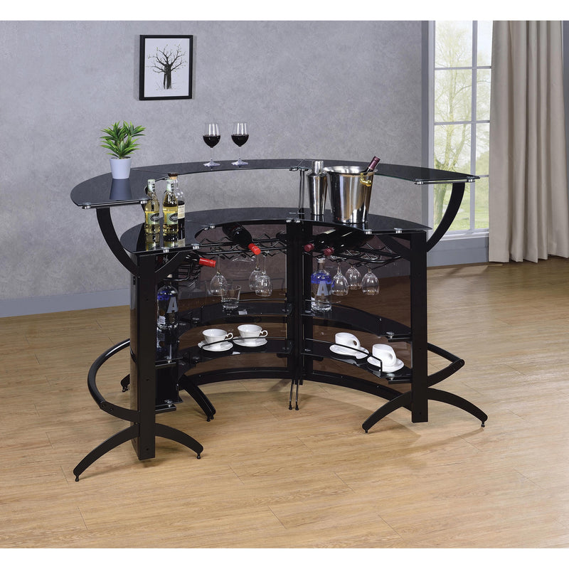 Coaster Furniture 182135-S3 Curved Bar Unit - Smoke/Black IMAGE 8