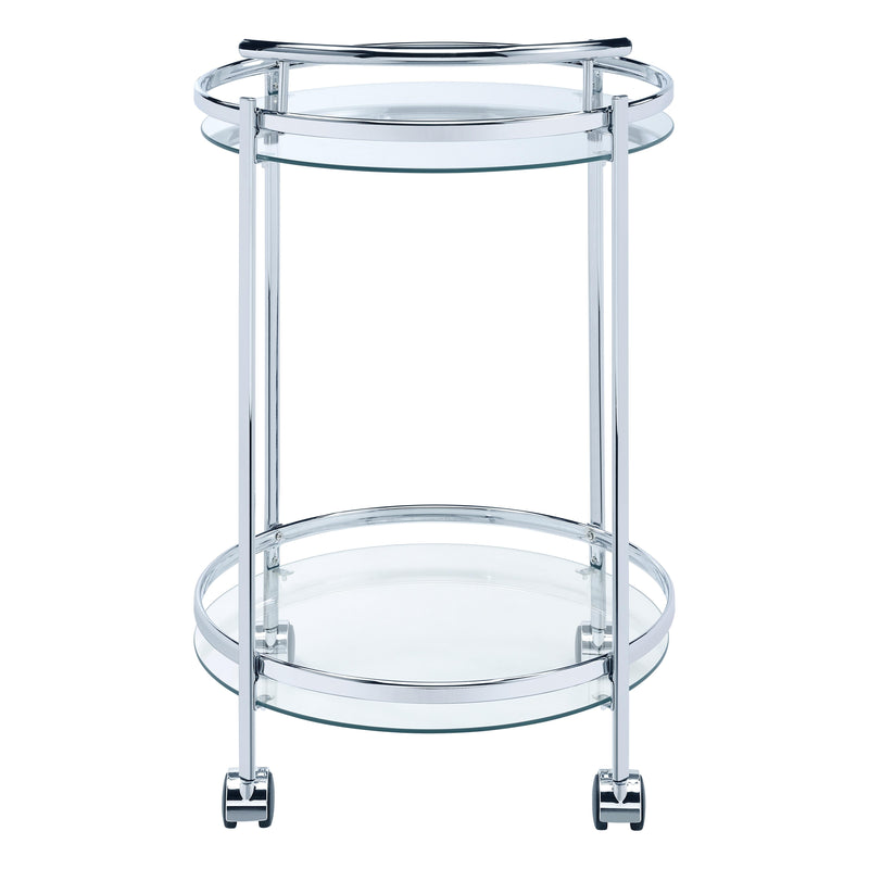 Coaster Furniture Chrissy 181367 Round Glass Bar Cart - Chrome IMAGE 4