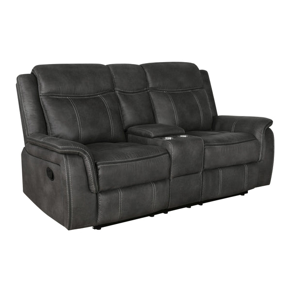 Coaster Furniture Lawrence Reclining Fabric Loveseat with Console 603505 IMAGE 1