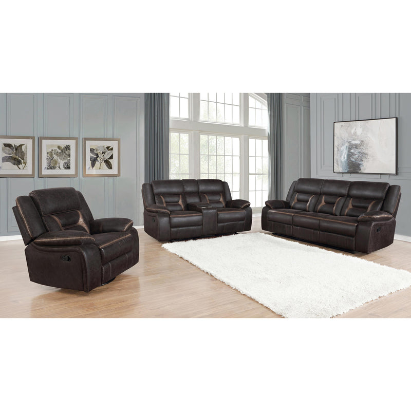 Coaster Furniture Greer Reclining Leatherette Loveseat with Console 651355 IMAGE 2