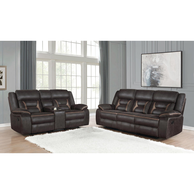 Coaster Furniture Greer Reclining Leatherette Loveseat with Console 651355 IMAGE 3