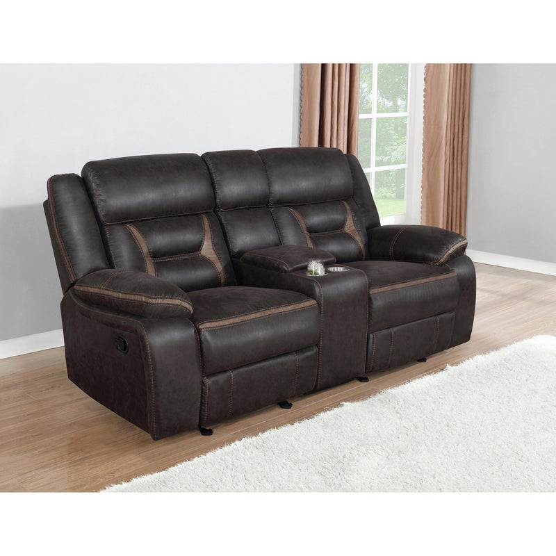 Coaster Furniture Greer Reclining Leatherette Loveseat with Console 651355 IMAGE 4