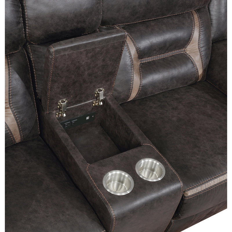 Coaster Furniture Greer Reclining Leatherette Loveseat with Console 651355 IMAGE 7