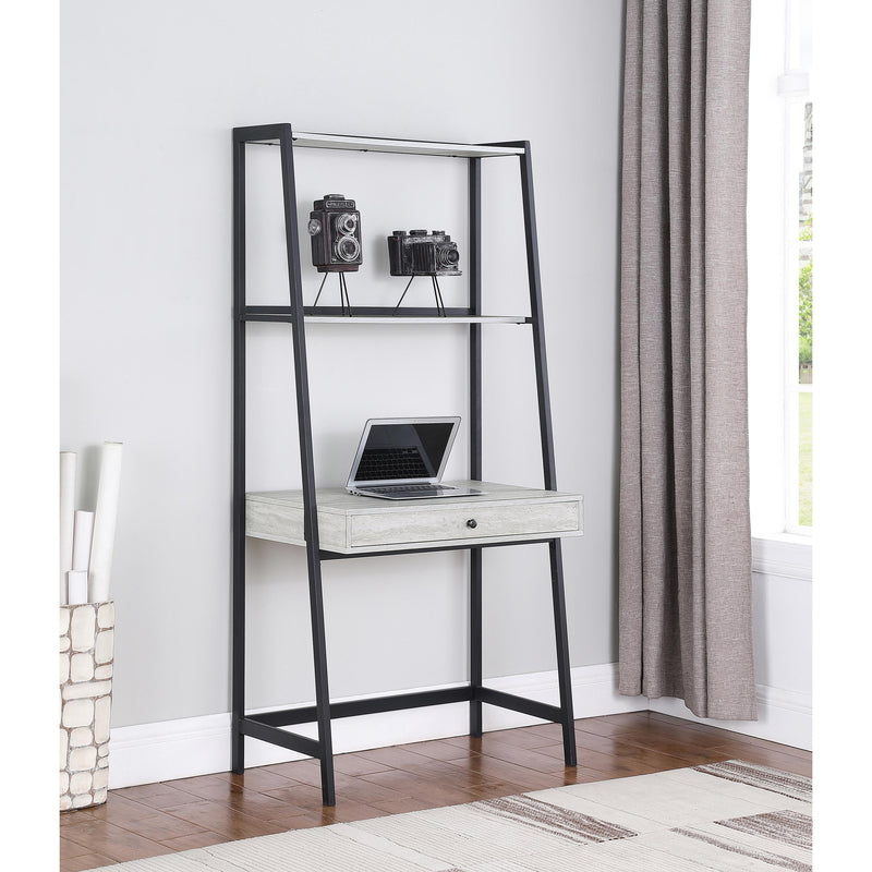 Coaster Furniture Pinckard 805801 1-Drawer Ladder Desk - Grey Stone Herringbone/Black IMAGE 2