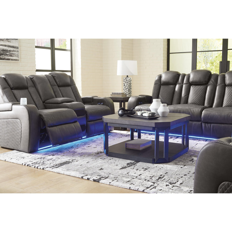 Signature Design by Ashley Fyne-Dyme Power Reclining Leather Look Loveseat 3660218 IMAGE 12
