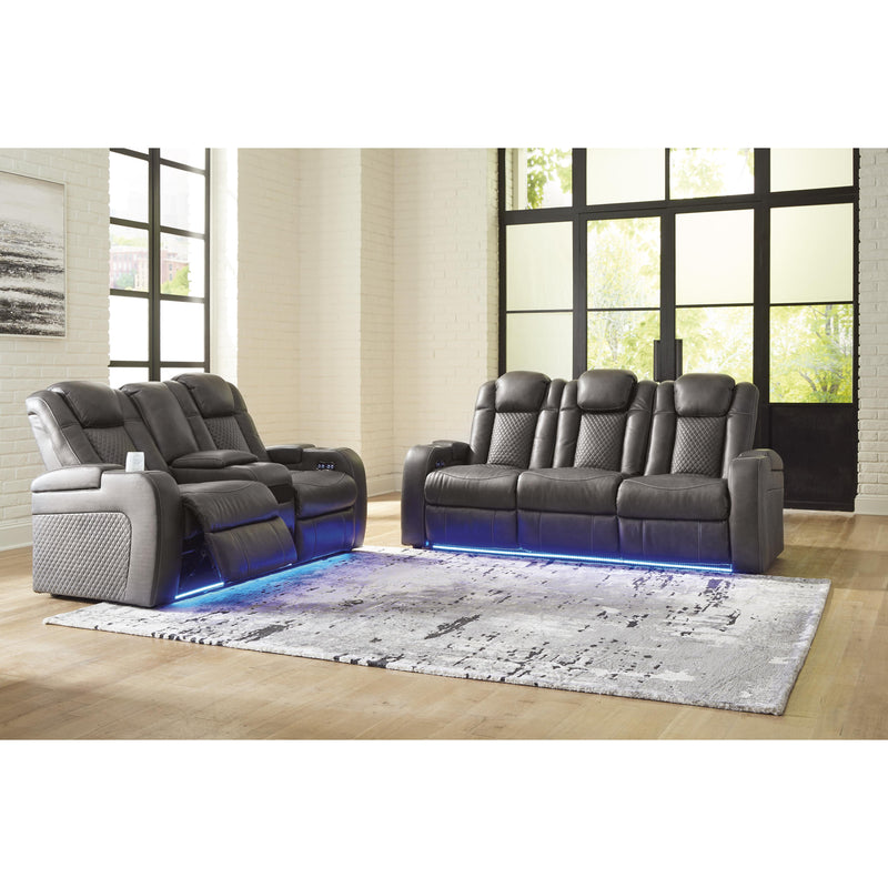 Signature Design by Ashley Fyne-Dyme Power Reclining Leather Look Loveseat 3660218 IMAGE 13