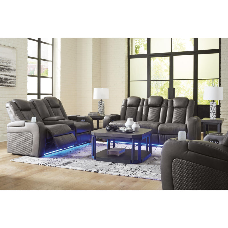 Signature Design by Ashley Fyne-Dyme Power Reclining Leather Look Loveseat 3660218 IMAGE 17