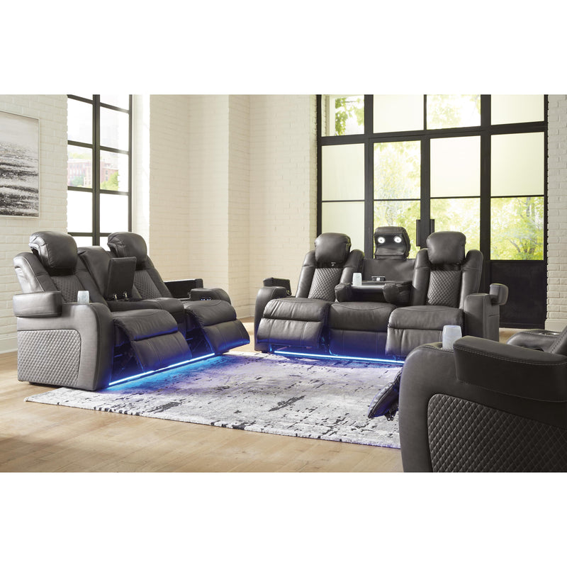 Signature Design by Ashley Fyne-Dyme Power Reclining Leather Look Loveseat 3660218 IMAGE 19