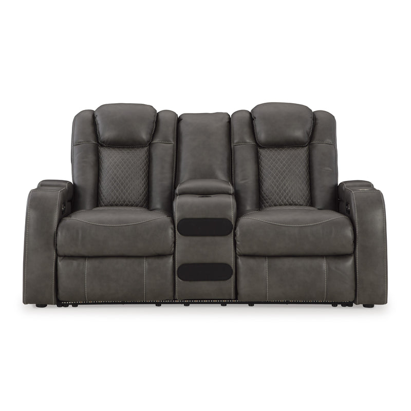 Signature Design by Ashley Fyne-Dyme Power Reclining Leather Look Loveseat 3660218 IMAGE 3