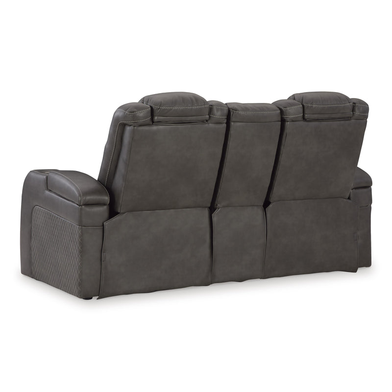 Signature Design by Ashley Fyne-Dyme Power Reclining Leather Look Loveseat 3660218 IMAGE 5