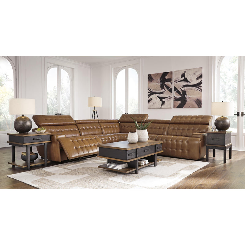 Signature Design by Ashley Temmpton Power Reclining Leather Match 5 pc Sectional U9270858/U9270831/U9270877/U9270846/U9270862 IMAGE 4