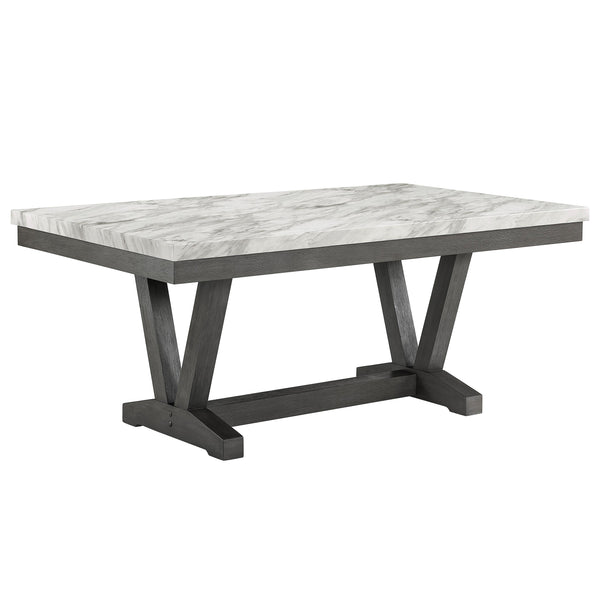 Crown Mark Vance Dining Table with Faux Marble Top and Trestle Base 1318T-4272 IMAGE 1