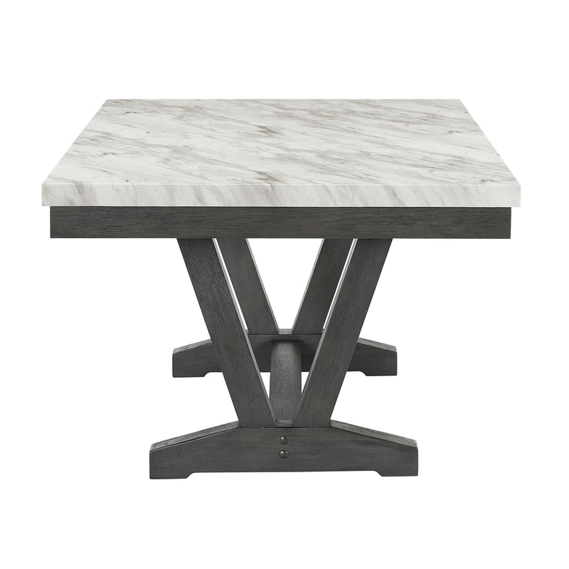 Crown Mark Vance Dining Table with Faux Marble Top and Trestle Base 1318T-4272 IMAGE 2